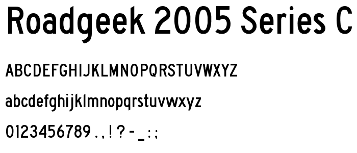 Roadgeek 2005 Series C font